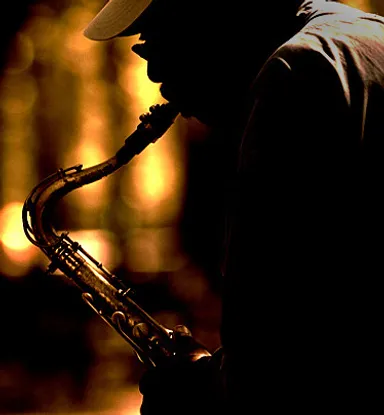 Saxophonist playing in Central Park